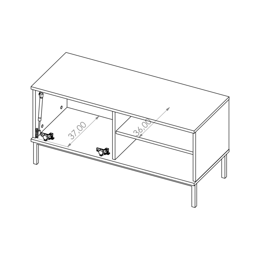 TV stolek ERISTI 50x100,8 cm bílý ořech