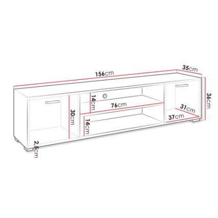 TV stolek GIMREN 156x36 cm bílá