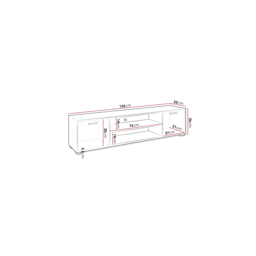 TV stolek GIMREN 36x156 cm bílá