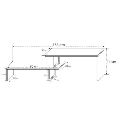 TV stolek OVIT 44x153 cm hnědá/černá