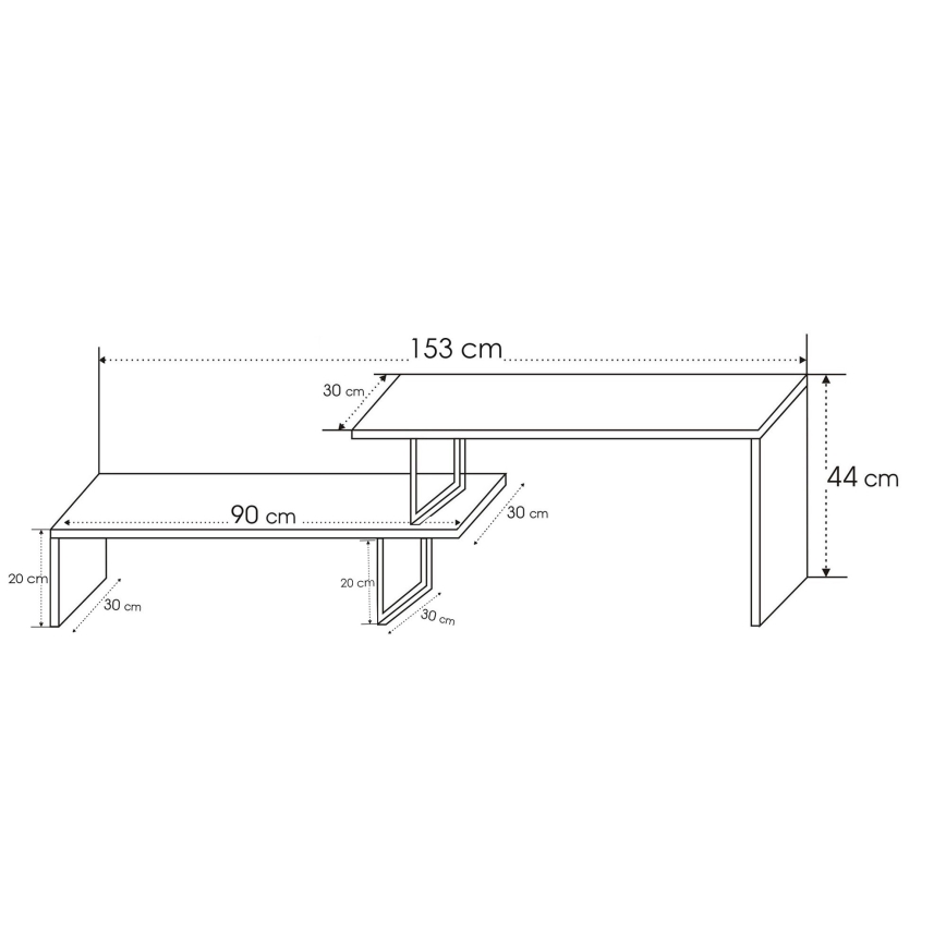 TV stolek OVIT 44x153 cm hnědá/černá