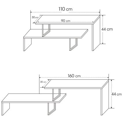 TV stolek OVIT 45x120 cm antracit/černá