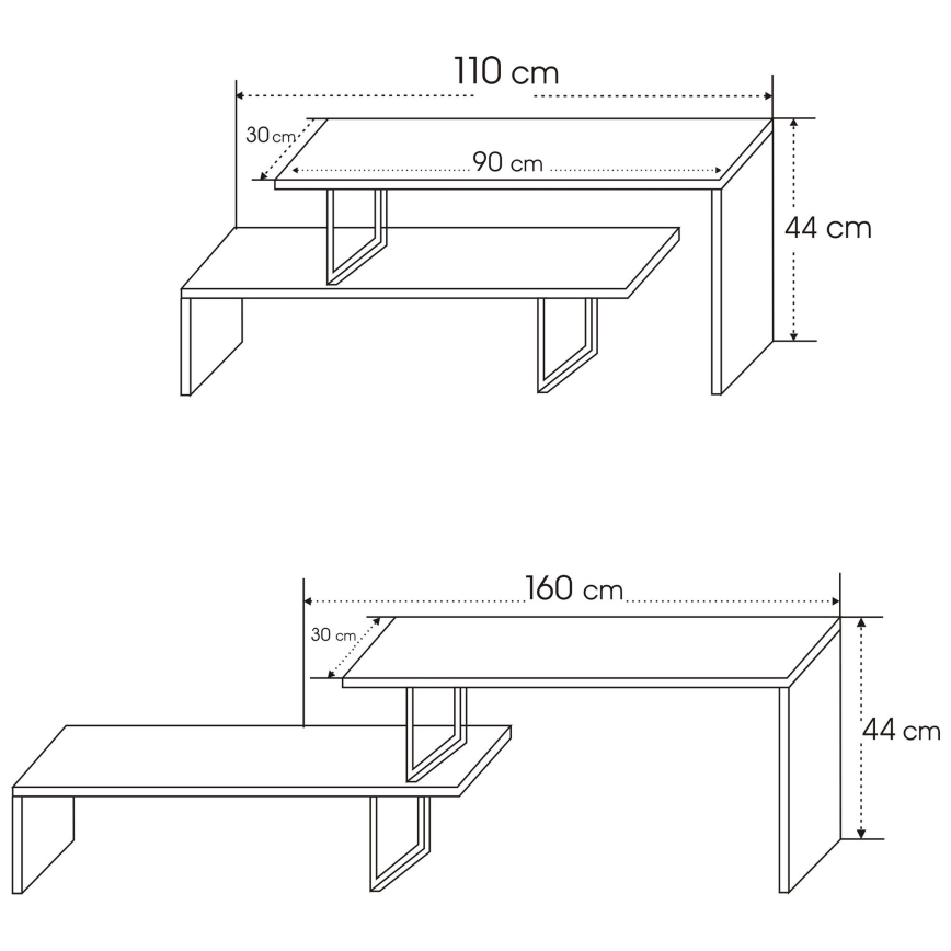 TV stolek OVIT 45x120 cm antracit/černá