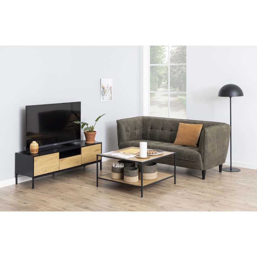 TV stolek SARON 140x40 cm dub/černá