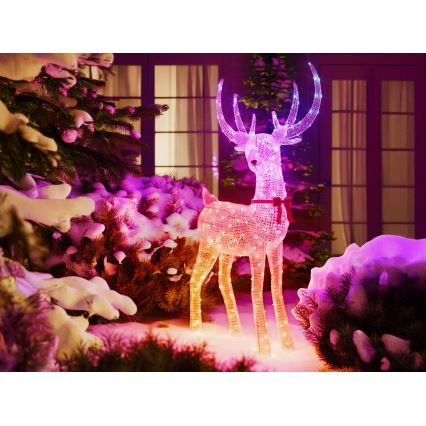Twinkly - LED RGBW Stmívatelný venkovní vánoční sob REINGEERS 250xLED IP44 Wi-Fi