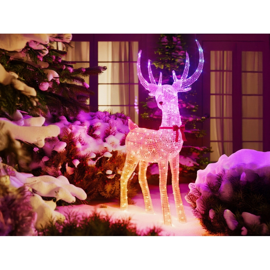 Twinkly - LED RGBW Stmívatelný venkovní vánoční sob REINGEERS 250xLED IP44 Wi-Fi