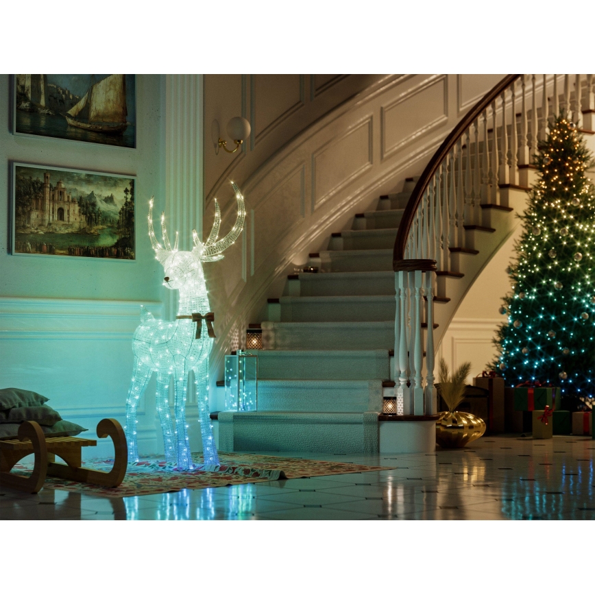 Twinkly - LED RGBW Stmívatelný venkovní vánoční sob REINGEERS 250xLED IP44 Wi-Fi