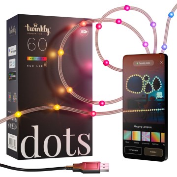 Twinkly - LED RGB Stmívatelný  řetěz DOTS 60xLED 7 m USB Wi-Fi