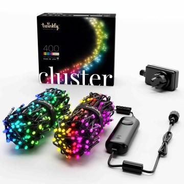 Twinkly - LED RGBW Stmívatelný venkovní vánoční řetěz CLUSTER 400xLED 9,5m IP44 Wi-Fi