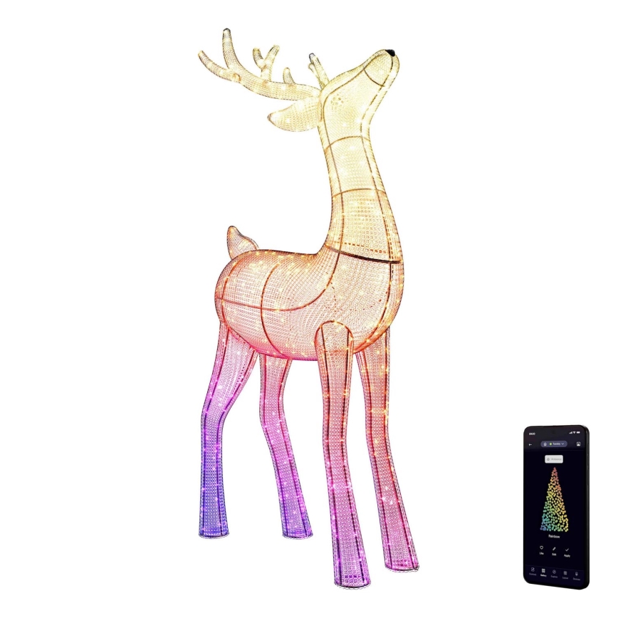 Twinkly - LED RGBW Stmívatelný venkovní vánoční sob REINGEERS 240xLED IP44 Wi-Fi