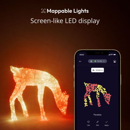 Twinkly - LED RGBW Stmívatelný venkovní vánoční sob REINGEERS 160xLED IP44 Wi-Fi