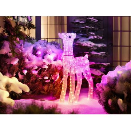 Twinkly - LED RGBW Stmívatelný venkovní vánoční sob REINGEERS 200xLED IP44 Wi-Fi