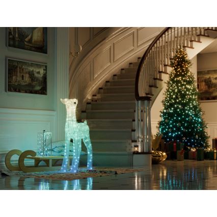 Twinkly - LED RGBW Stmívatelný venkovní vánoční sob REINGEERS 200xLED IP44 Wi-Fi