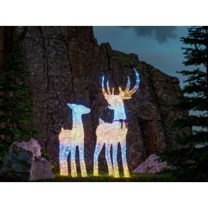 Twinkly - LED RGBW Stmívatelný venkovní vánoční sob REINGEERS 200xLED IP44 Wi-Fi
