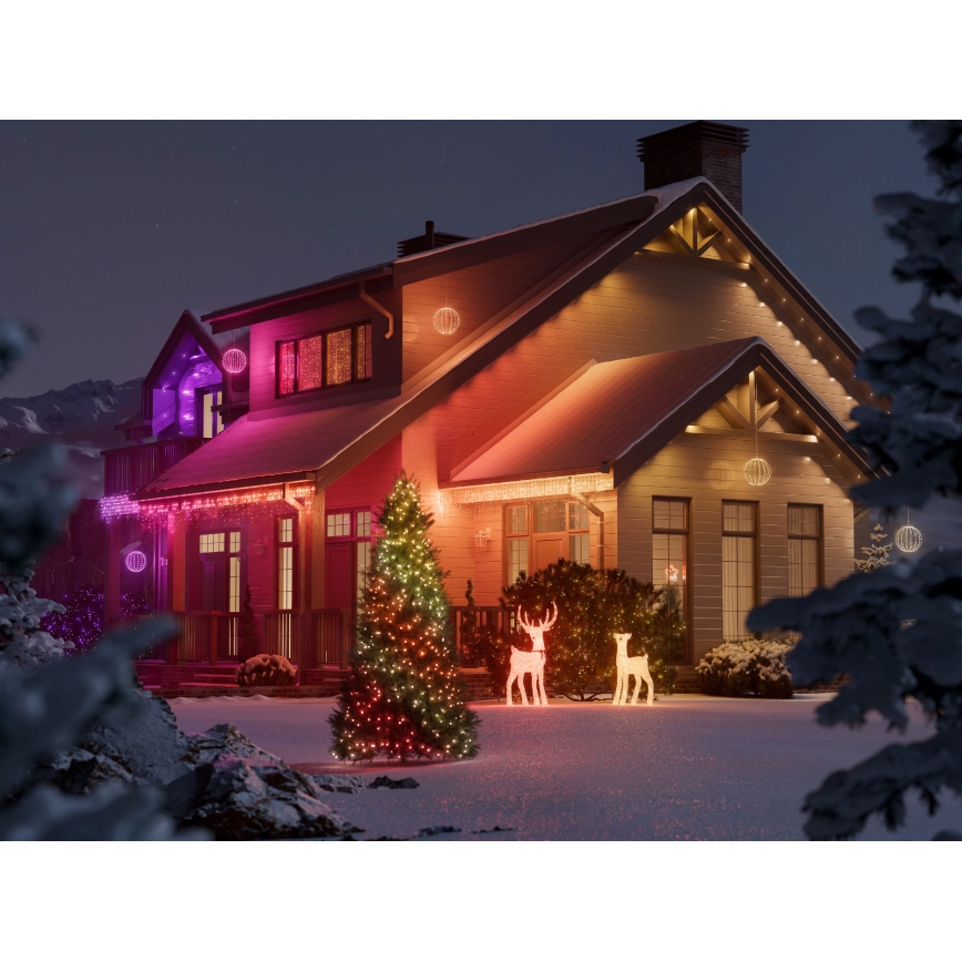 Twinkly - LED RGBW Stmívatelný venkovní vánoční sob REINGEERS 200xLED IP44 Wi-Fi