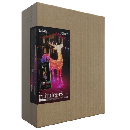 Twinkly - LED RGBW Stmívatelný venkovní vánoční sob REINGEERS 240xLED IP44 Wi-Fi