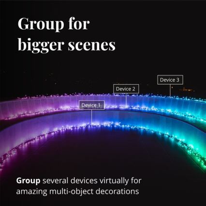 Twinkly - LED RGBW Stmívatelný venkovní vánoční řetěz CLUSTER 400xLED 9,5m IP44 Wi-Fi