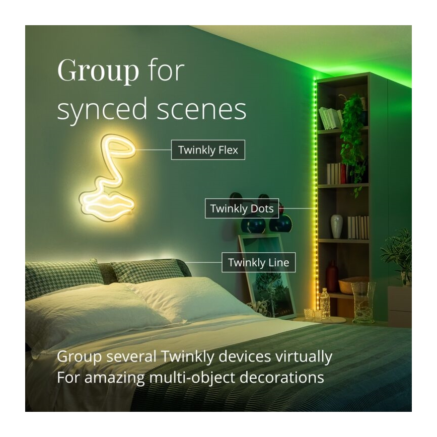 Twinkly - LED RGB Venkovní stmívatelný pásek DOTS 200xLED 10 m IP44 Wi-Fi