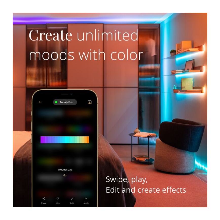 Twinkly - LED RGB Venkovní stmívatelný pásek DOTS 200xLED 10 m IP44 Wi-Fi