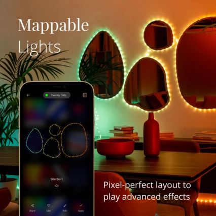 Twinkly - LED RGB Venkovní stmívatelný pásek DOTS 400xLED 20 m IP44 Wi-Fi