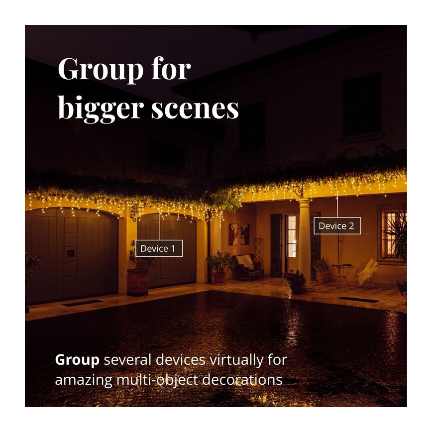 Twinkly - LED Stmívatelný venkovní vánoční závěs ICICLE 190xLED 11,5m IP44 Wi-Fi