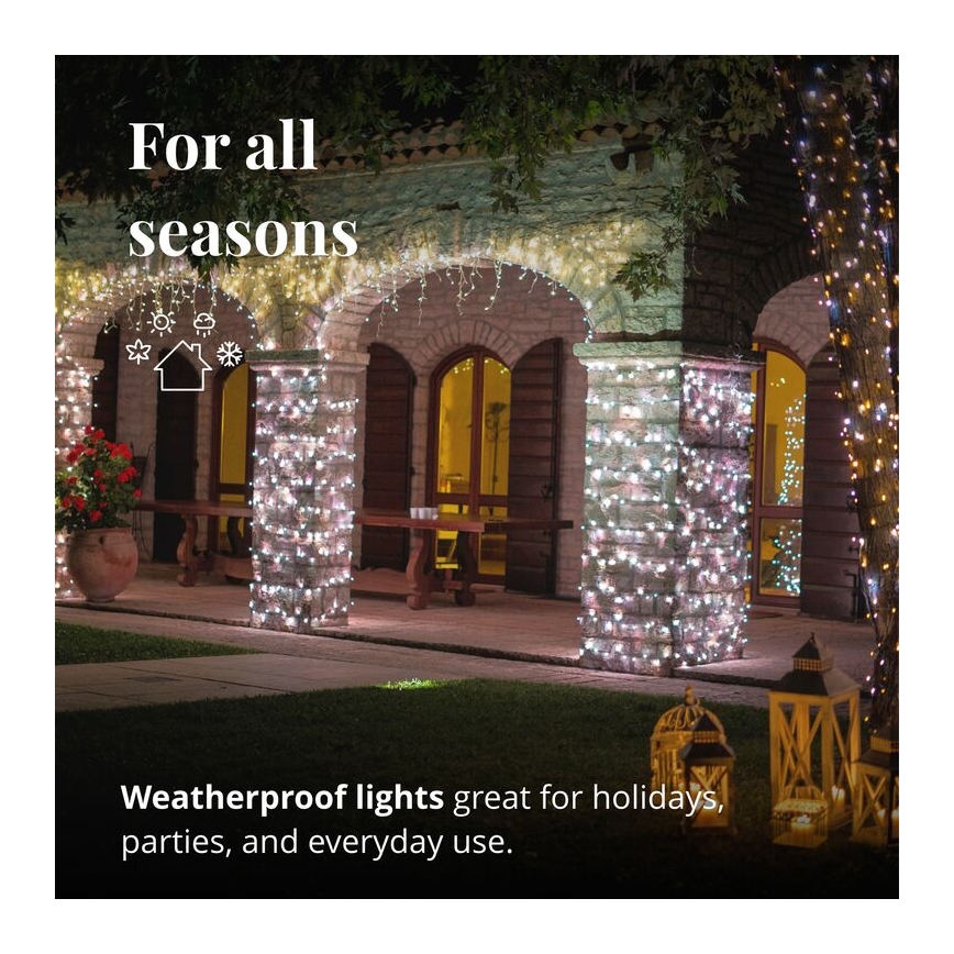 Twinkly - LED Stmívatelný venkovní vánoční závěs ICICLE 190xLED 11,5m IP44 Wi-Fi