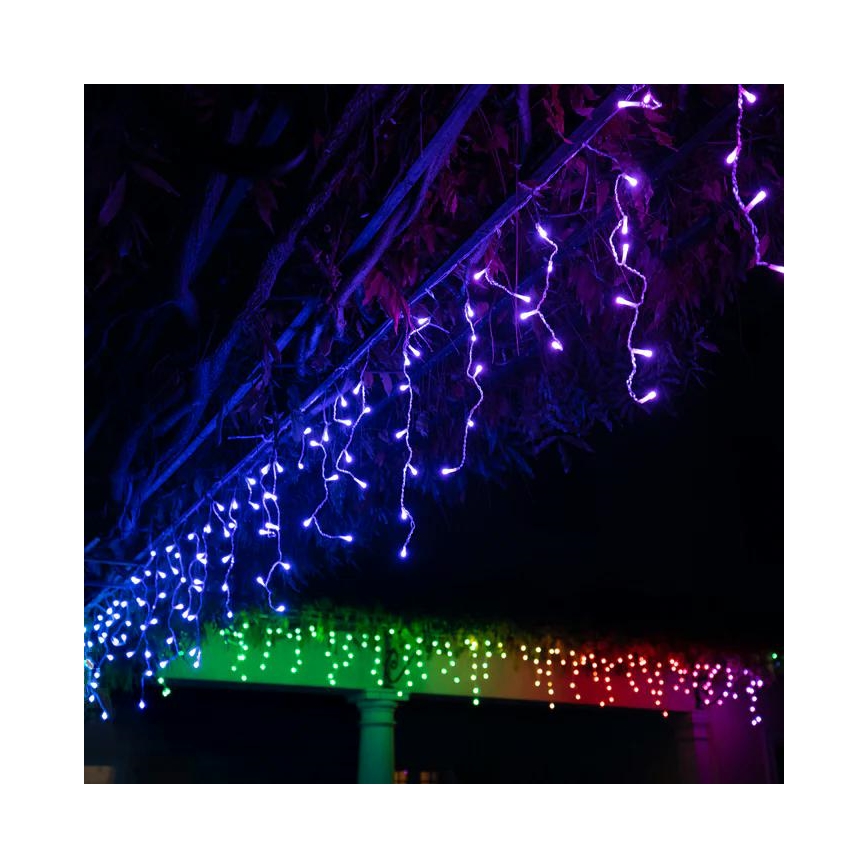 Twinkly - LED RGBW Stmívatelný venkovní vánoční závěs ICICLE 190xLED 11,5m IP44 Wi-Fi