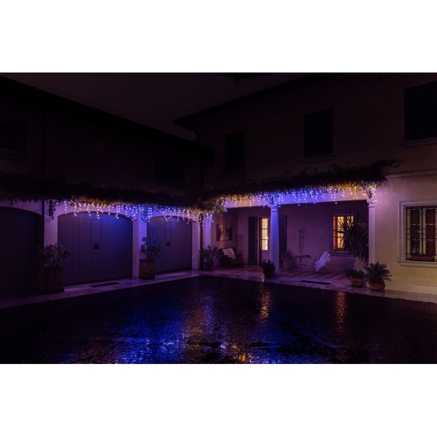 Twinkly - LED RGBW Stmívatelný venkovní vánoční závěs ICICLE 190xLED 11,5m IP44 Wi-Fi