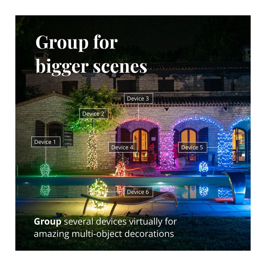 Twinkly - LED RGBW Stmívatelný venkovní vánoční závěs ICICLE 190xLED 11,5m IP44 Wi-Fi