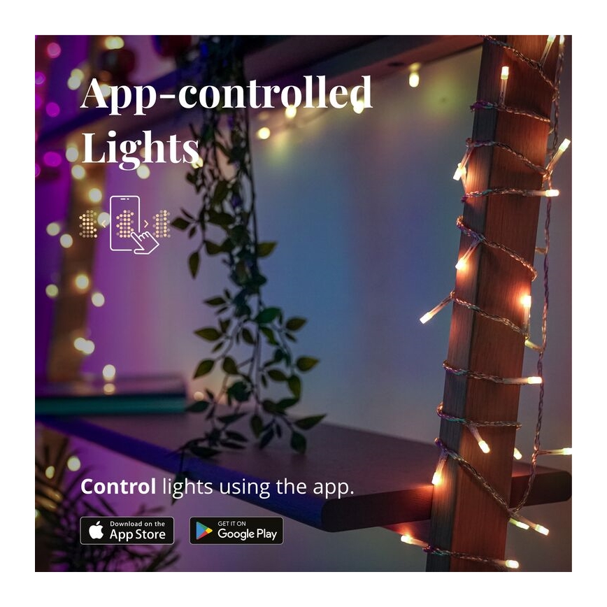 Twinkly - LED RGBW Stmívatelný venkovní vánoční závěs ICICLE 190xLED 11,5m IP44 Wi-Fi