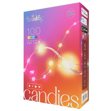 Twinkly - LED RGB Stmívatelný vánoční řetěz CANDIES 100xLED 8 m USB Wi-Fi
