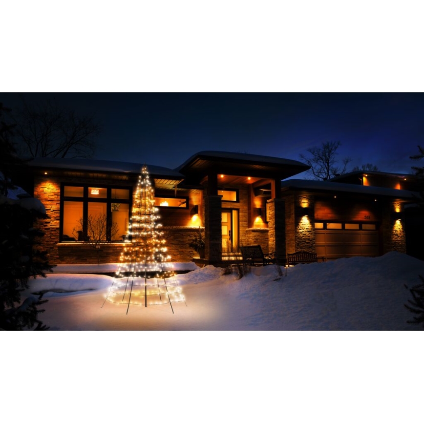 Twinkly - LED RGBW Stmívatelný venkovní vánoční stromeček LIGHT TREE 450xLED 3m IP44 Wi-Fi
