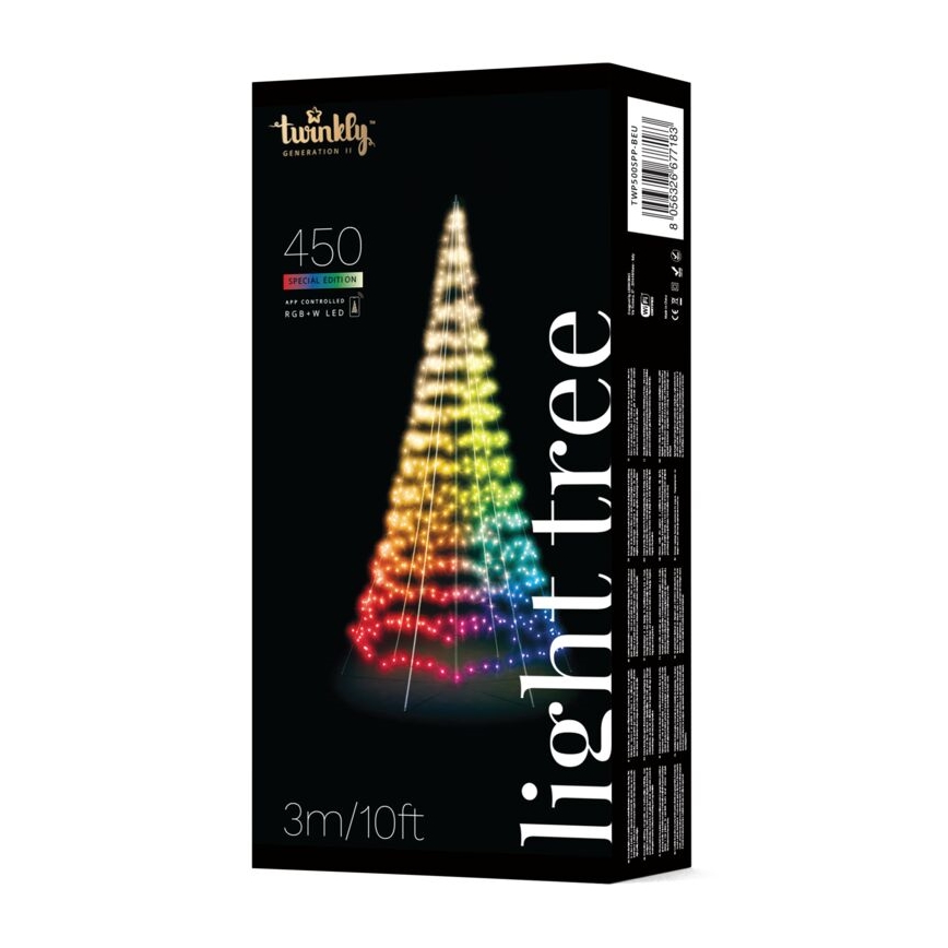 Twinkly - LED RGBW Stmívatelný venkovní vánoční stromeček LIGHT TREE 450xLED 3m IP44 Wi-Fi