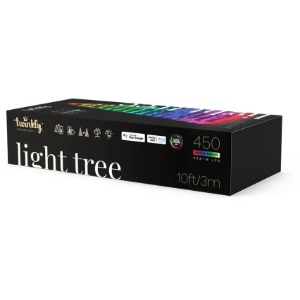 Twinkly - LED RGBW Stmívatelný venkovní vánoční stromeček LIGHT TREE 450xLED 3m IP44 Wi-Fi