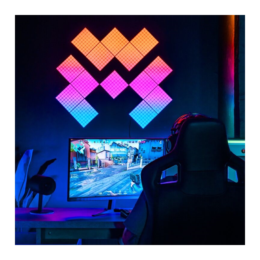 Twinkly - LED RGB Stmívatelný panel SQUARES 64xLED 16x16 cm Wi-Fi