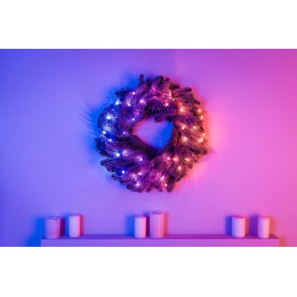 Twinkly - LED RGB Stmívatelný vánoční věnec PRE-LIT WREATH 50xLED pr. 61cm Wi-Fi