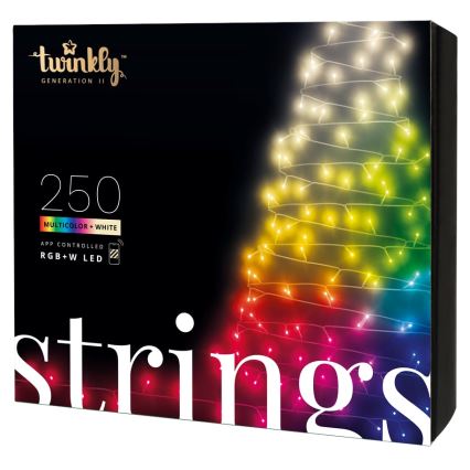Twinkly - LED RGBW Stmívatelný venkovní vánoční řetěz STRINGS 250xLED 23,5m IP44 Wi-Fi