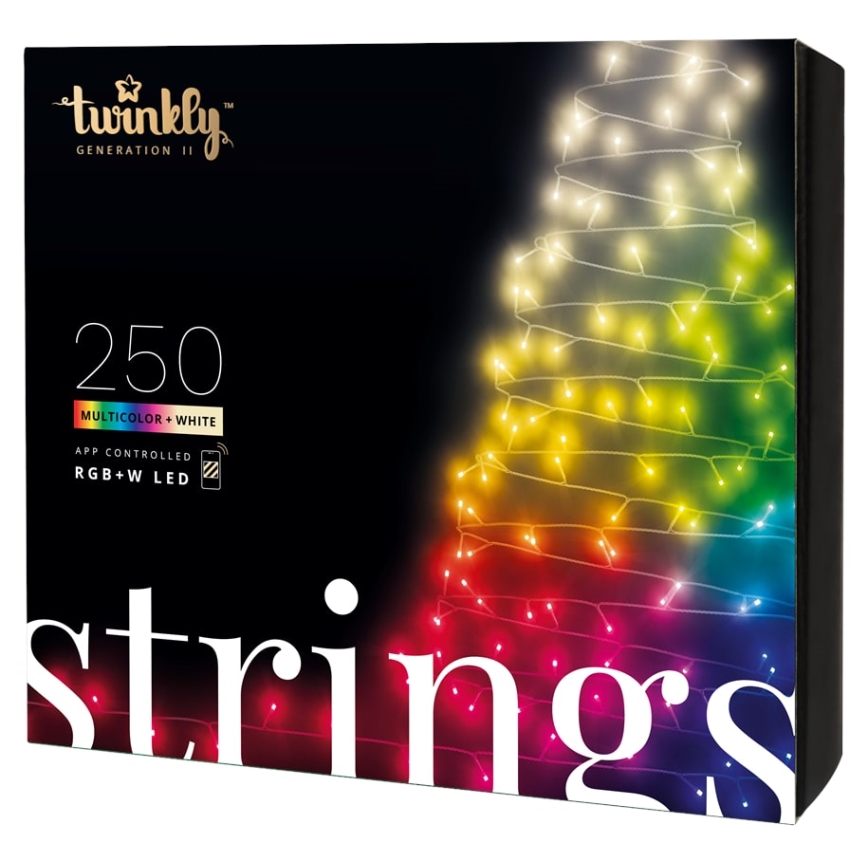 Twinkly - LED RGBW Stmívatelný venkovní vánoční řetěz STRINGS 250xLED 23,5m IP44 Wi-Fi