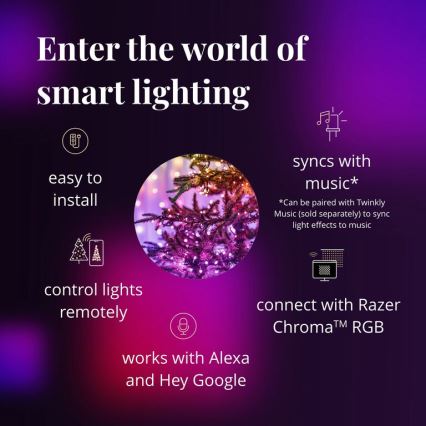 Twinkly - LED RGB Stmívatelný venkovní  řetěz STRINGS 250xLED 23,5m IP44 Wi-Fi