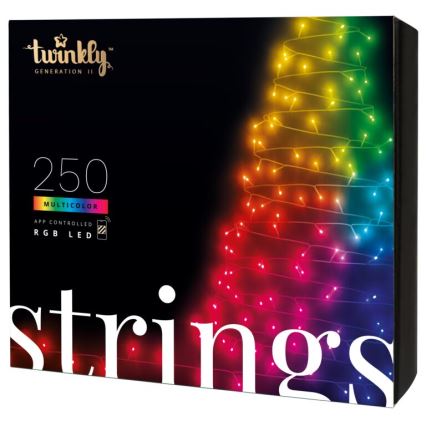 Twinkly - LED RGB Stmívatelný venkovní vánoční řetěz STRINGS 250xLED 23,5m IP44 Wi-Fi