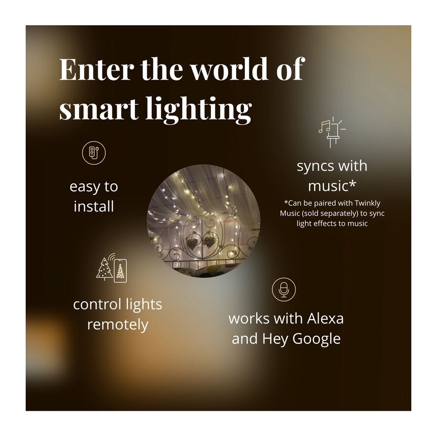 Twinkly - LED Stmívatelný venkovní vánoční řetěz STRINGS 400xLED 35,5m IP44 Wi-Fi