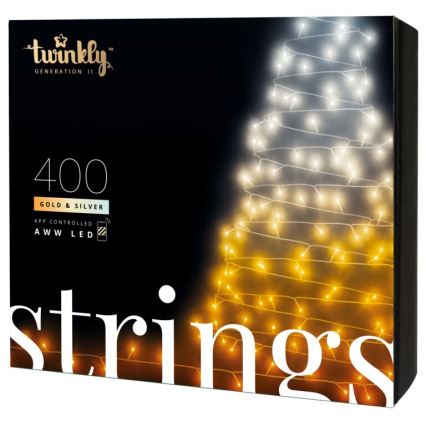 Twinkly - LED Stmívatelný venkovní vánoční řetěz STRINGS 400xLED 35,5m IP44 Wi-Fi