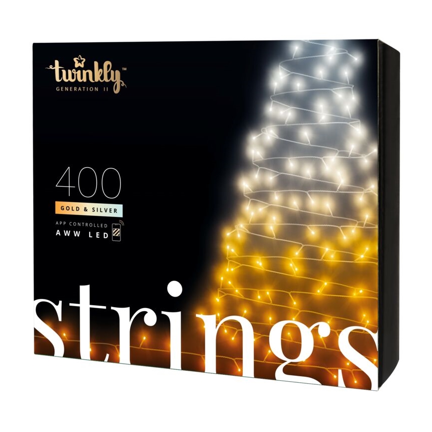 Twinkly - LED Stmívatelný venkovní vánoční řetěz STRINGS 400xLED 35,5m IP44 Wi-Fi