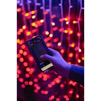 Twinkly - LED RGBW Stmívatelný venkovní vánoční závěs CURTAIN 210xLED 6,1m IP44 Wi-Fi