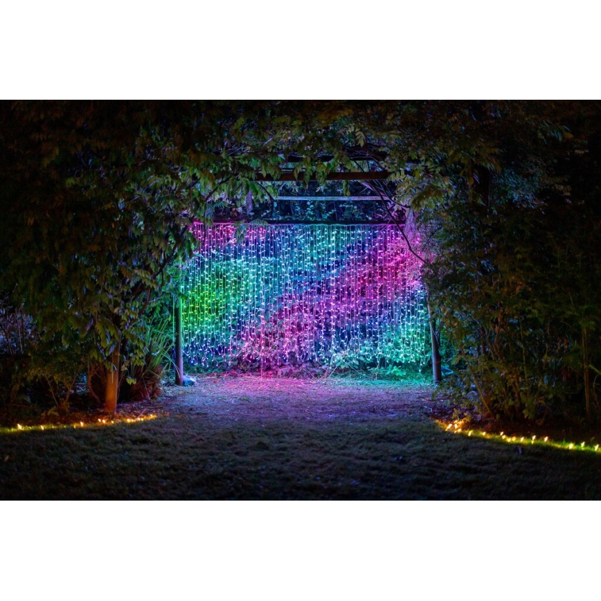 Twinkly - LED RGBW Stmívatelný venkovní vánoční závěs CURTAIN 210xLED 6,1m IP44 Wi-Fi