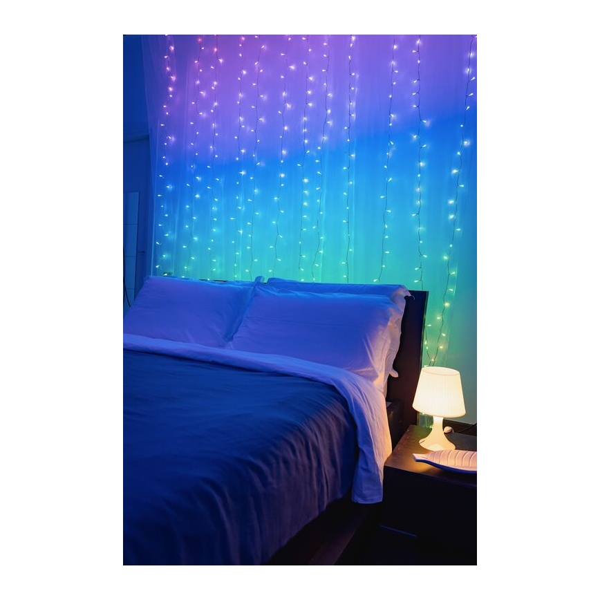 Twinkly - LED RGBW Stmívatelný venkovní vánoční závěs CURTAIN 210xLED 6,1m IP44 Wi-Fi