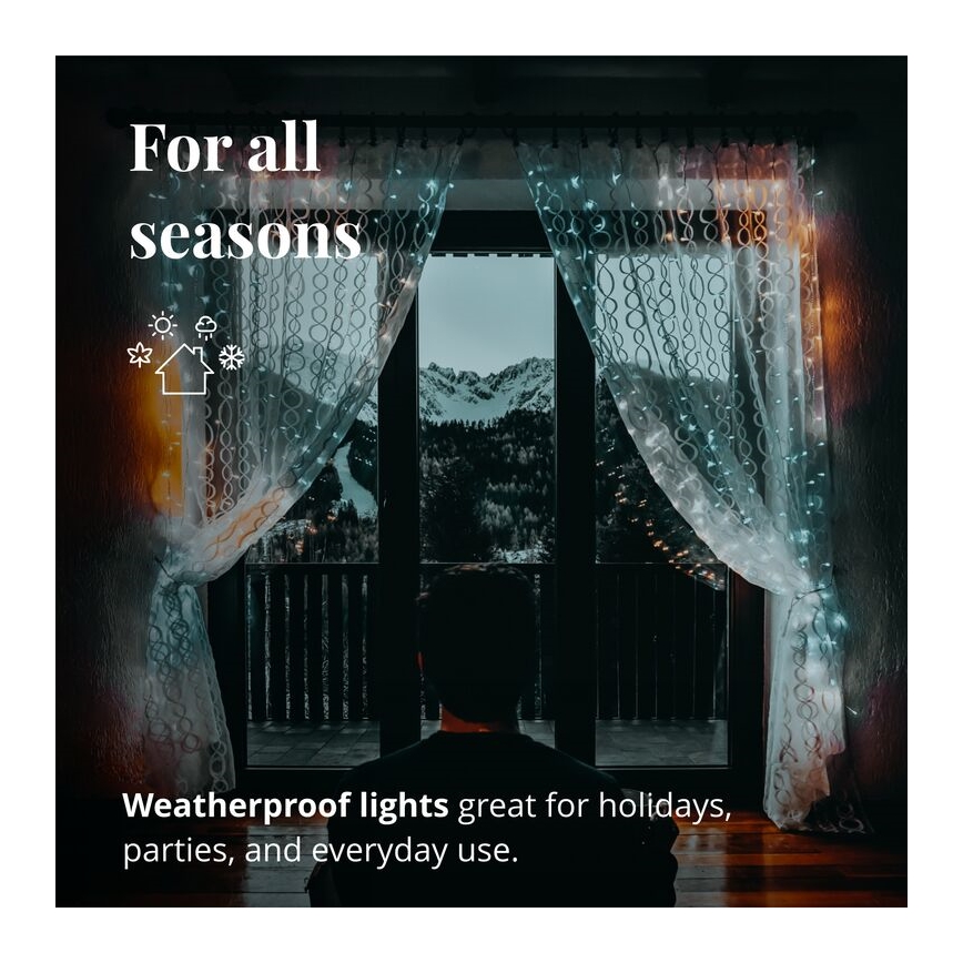 Twinkly - LED RGBW Stmívatelný venkovní vánoční závěs CURTAIN 210xLED 6,1m IP44 Wi-Fi