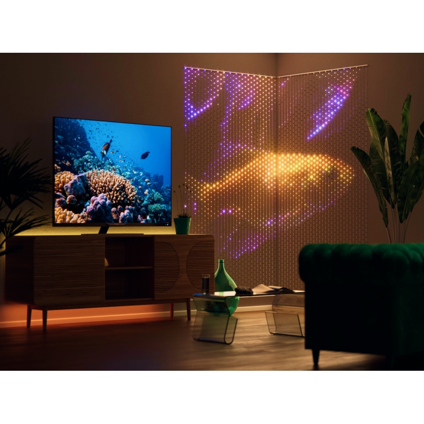 Twinkly - LED RGB Stmívatelný vánoční závěs MATRIX 480xLED 1x1 m Wi-Fi