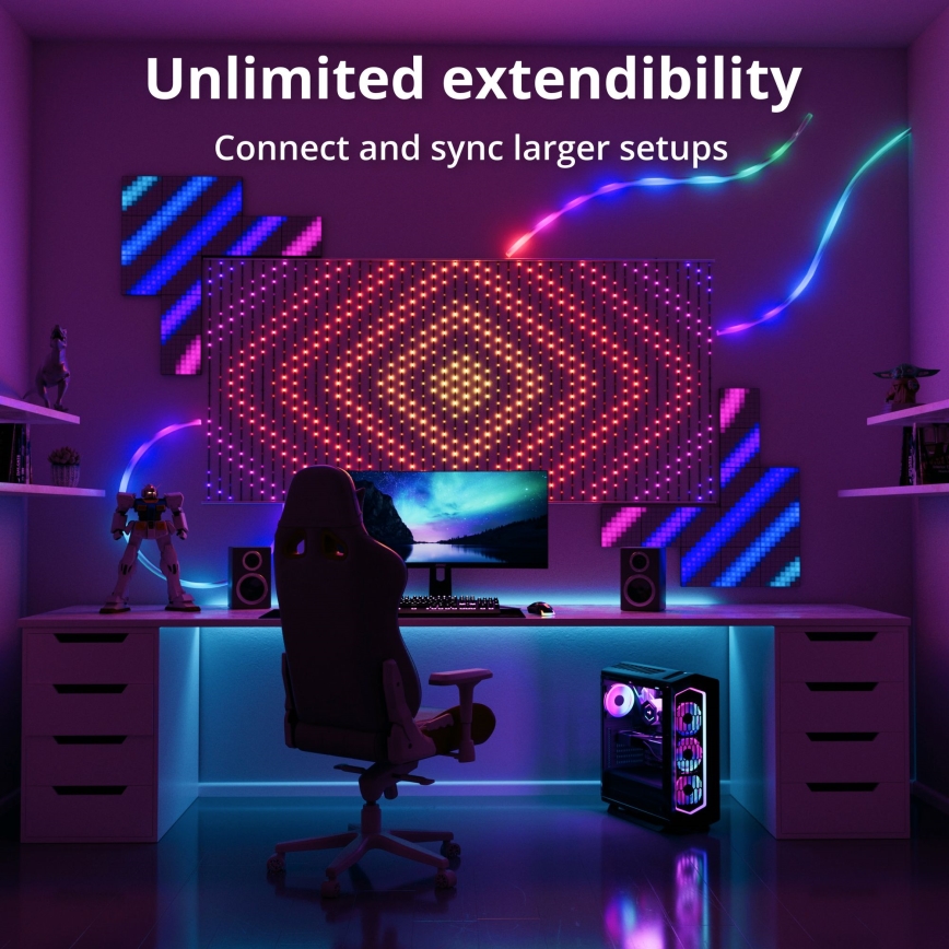 Twinkly - LED RGB Stmívatelný vánoční závěs MATRIX 480xLED 1x1 m Wi-Fi