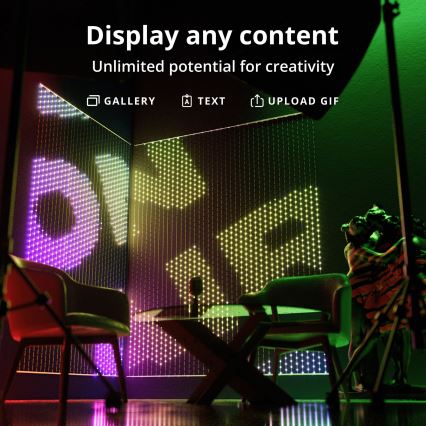 Twinkly - LED RGB Stmívatelný vánoční závěs MATRIX 480xLED 1x1 m Wi-Fi